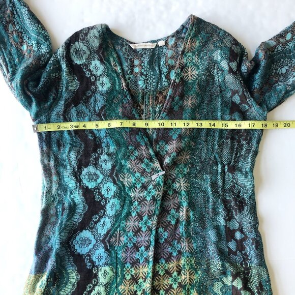 SOFT SURROUNDINGS Saskia Super Soft Teal Woven Jacket Blue Green Womens Small - Picture 6 of 8